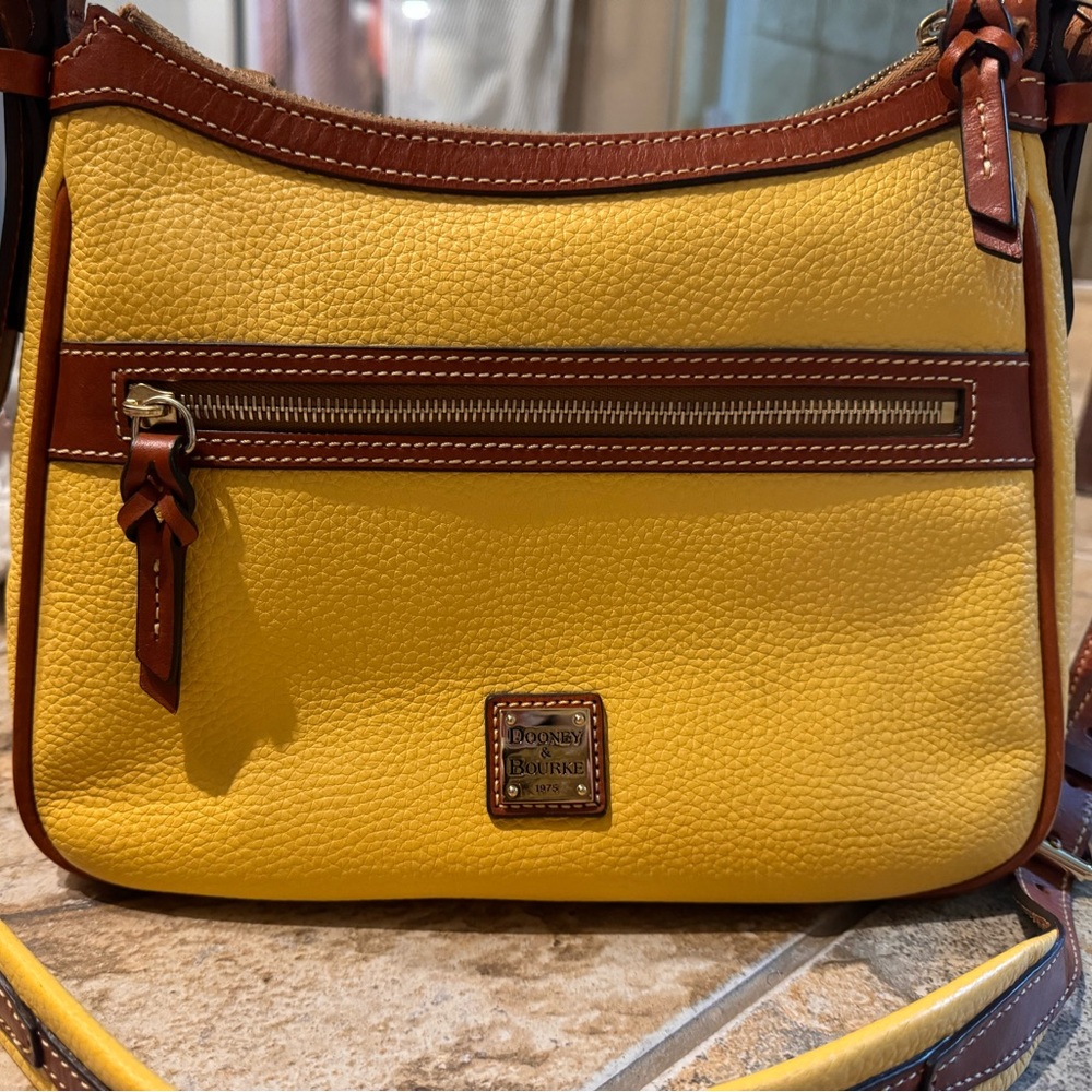 Dooney & Bourke Pebble Grain Presley in Mustard